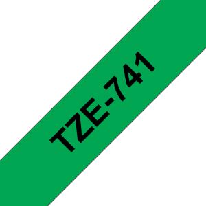 Tape 18mm Lami Black On Green (tze-741)