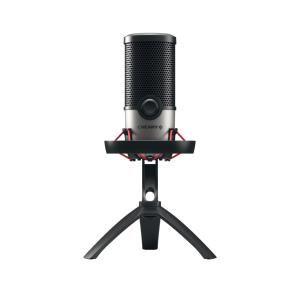 CHERRY UM 6.0 ADVANCED USB Microphone with Shock Mount For Streaming/office - Silver/Black