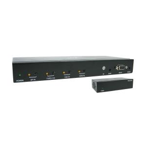 TRIPP LITE 4-Port over CAT6 Presentation Switch/Extender Kit - 4K 60 Hz HDMI, DP & USB-C, VGA, UHD, 4:4:4, HDR, PoC 38.1m, TAA