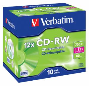 Cdrw Recorder Media 700MB 80min 10x-12x Datalife Plus Hi Speed 10-pk With Jewel Case